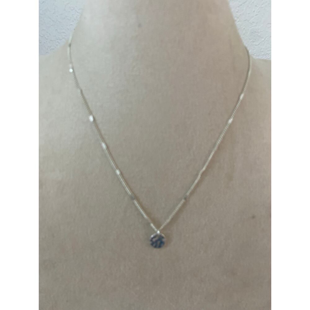 disc necklace silver tone